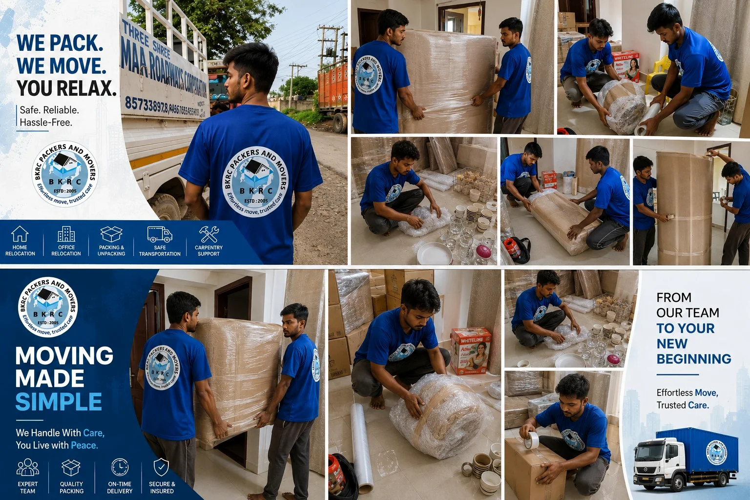 Household packing, wrapping and handling by BKRC staff