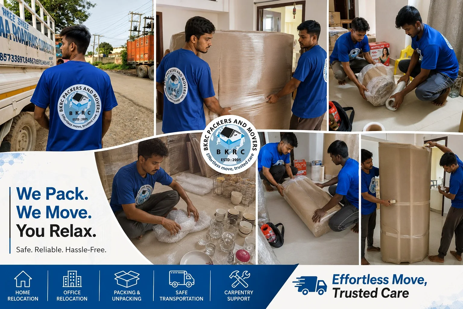 BKRC team packing and moving household goods